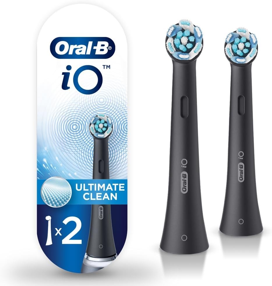 Oral-B Io Ultimate Clean Replacement Toothbrush Heads Black 2 Counts