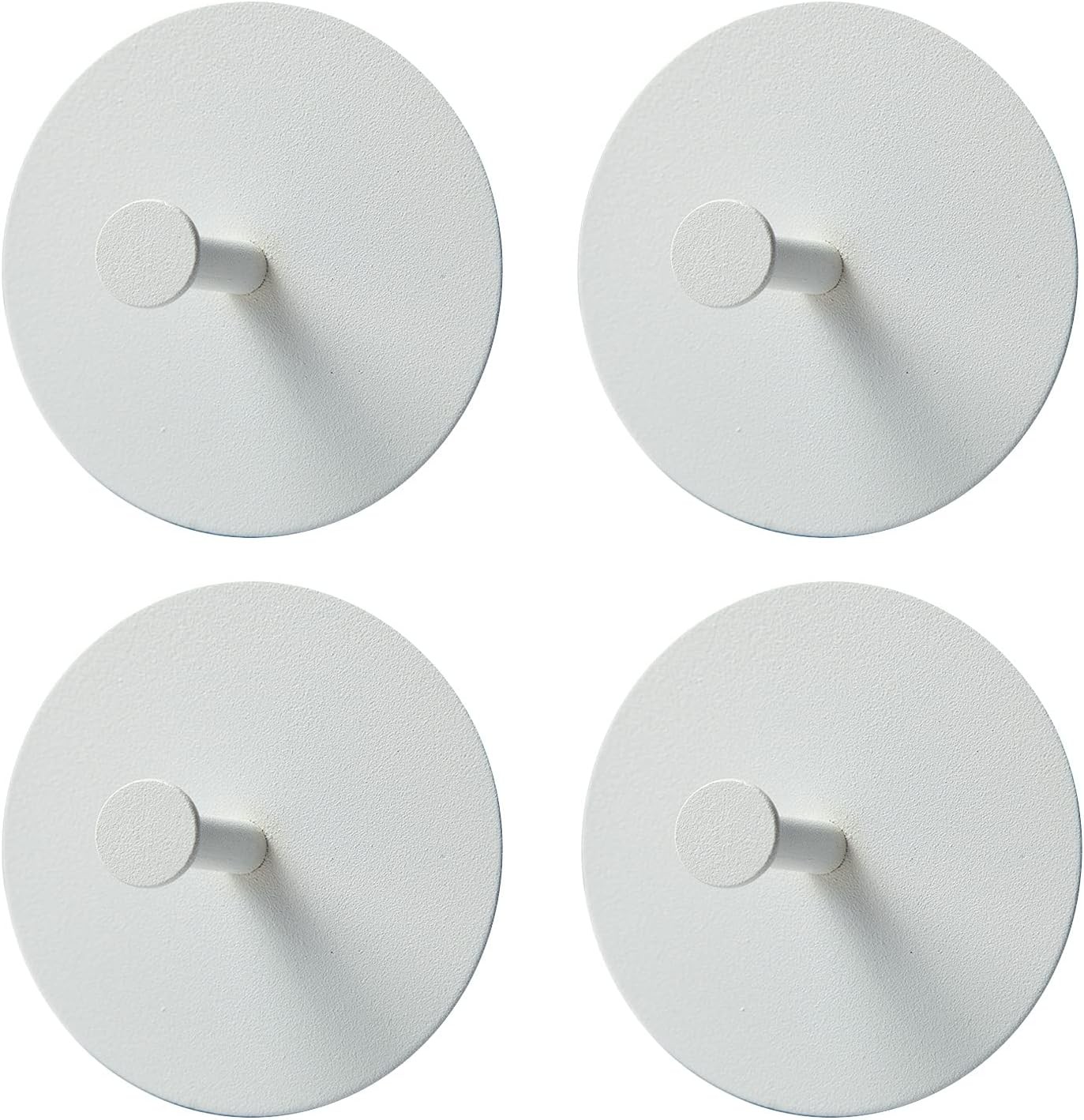 4 Pcs White Towel Adhesive Hooks for Tile Wall Stainless Steel Wall Hangers of Heavy Duty Shower Stick on Hooks for Coat,Hat,Key Wall Sticky Hooks Adhesive Shower Hooks Kitchen Bathroom No Drill Hook