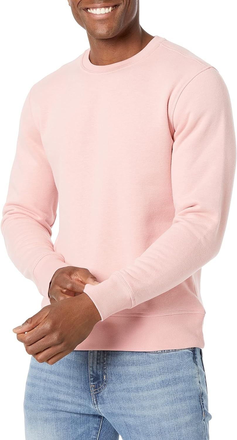 Amazon Essentials Men’S Fleece Crewneck Sweatshirt (Available in Big & Tall), Pink, X-Large