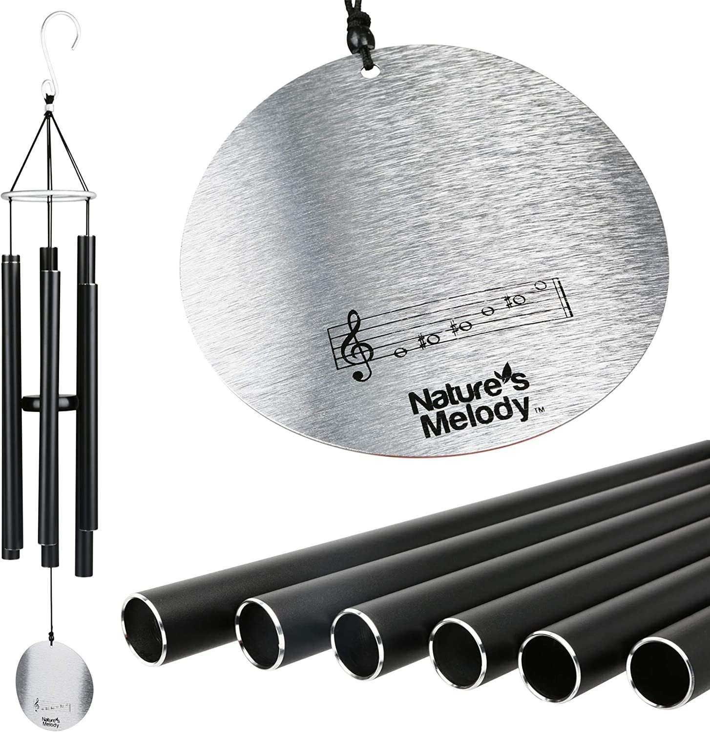 Nature’S Melody Wind Chimes Outdoor, Tuned Metal Tubes, 36 Inches