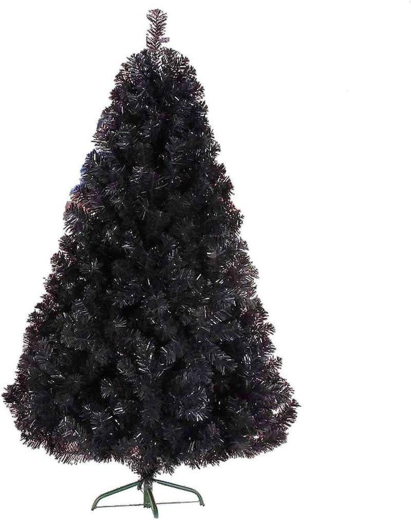 Ariv Black Xmas Christmas Tree 1.8M/6Ft Bushy 1200 PVC Tips Metal Base Stand Frame Easy Assembly for Family Home Party Mall Store Decoration Ornaments Jupiter BLK180