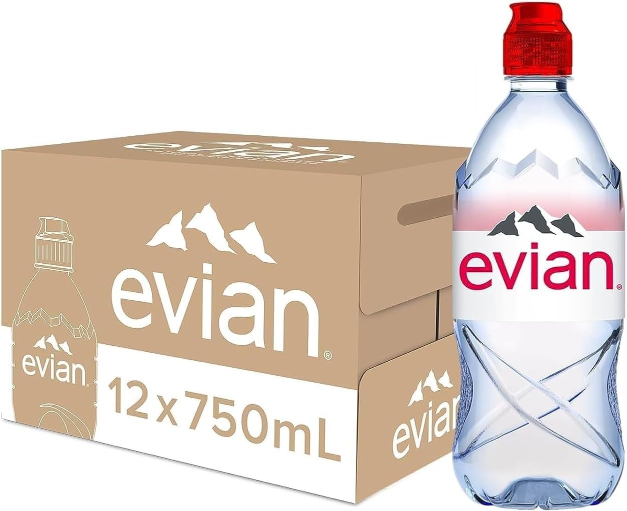 Evian Natural Mineral Water, 12 X 750Ml