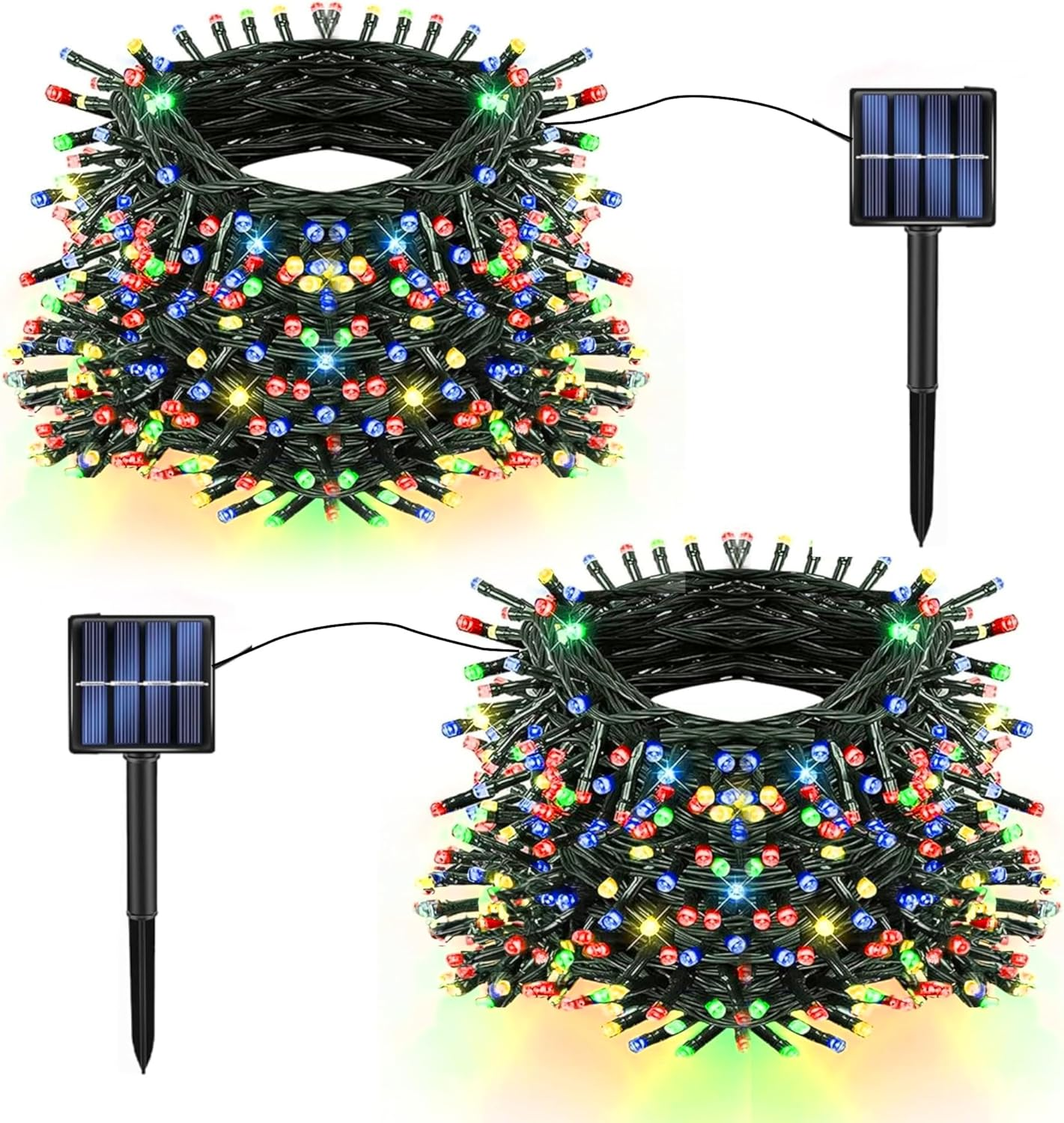 TW SHINE 2 Pack Solar Christmas Lights Decorations Outdoor, Total 400 LED 132 FT Solar Powered Outdoor Christmas Light with 8 Modes, Waterproof Christmas Decor for Home Tree Party Yard (Multi-Colored)