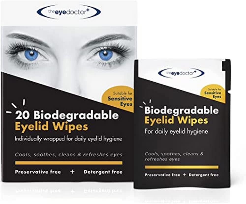 The Eye Doctor Eyelid Wipes – 20 X Single Use Lid Wipes for Eyes – Suitable for Sensitive Eyes, Detergent and Preservative Free Eye Wipes