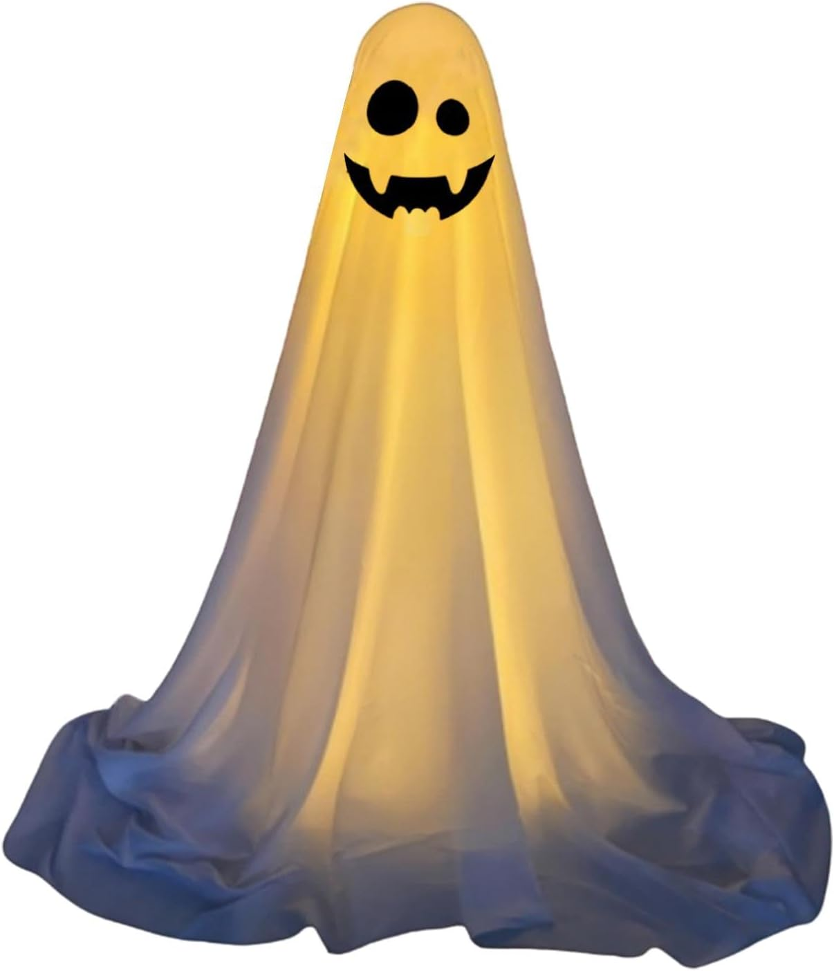 Halloween Ghost Decorations – Large Lighted White Cloth Ghosts | White Cloth Ghost Porch Ornament for Home with LED String Lights