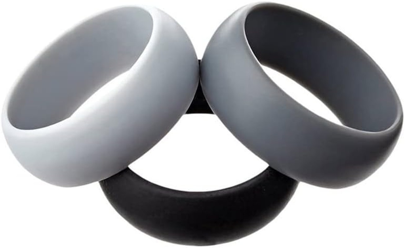 Silicone Rubber Wedding Ring Bands Flexible Comfortable Safe Work Sport Gym 3PCS – Durable, Safe & Stylish Rubber Rings for Work, Sports, Gym