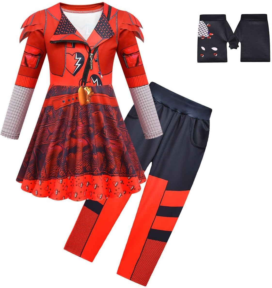 Tangsenyu Descendants 4 Rise of Red Costume for Kids Zipper Long Sleeve Dress up Child Size (4-12)