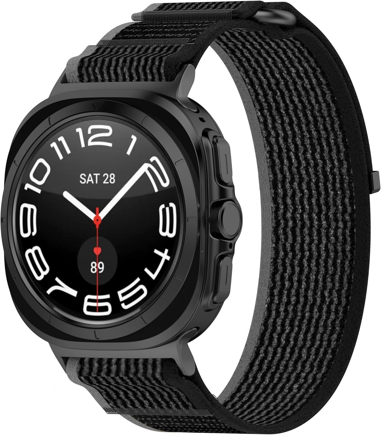 Vevexiao No Gap Nylon Strap Compatible with Samsung Galaxy Watch 7 Ultra Band, Woven Nylon Sport Replacement Bands for Galaxy Watch 7 Ultra 47Mm Women Men Wristband