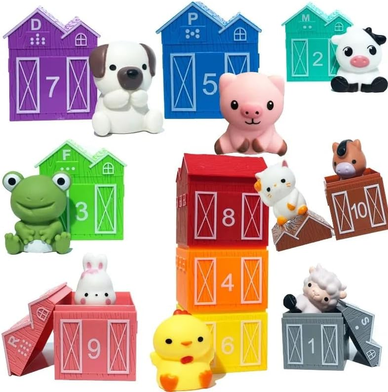 Learning Toys for 1,2,3 Year Old Toddlers, 20Pcs Farm Animals Toys Montessori Counting, Matching & Sorting Fine Motor Games, Birthday Christmas Easter for Boys Baby Girls Age 12-24 Months