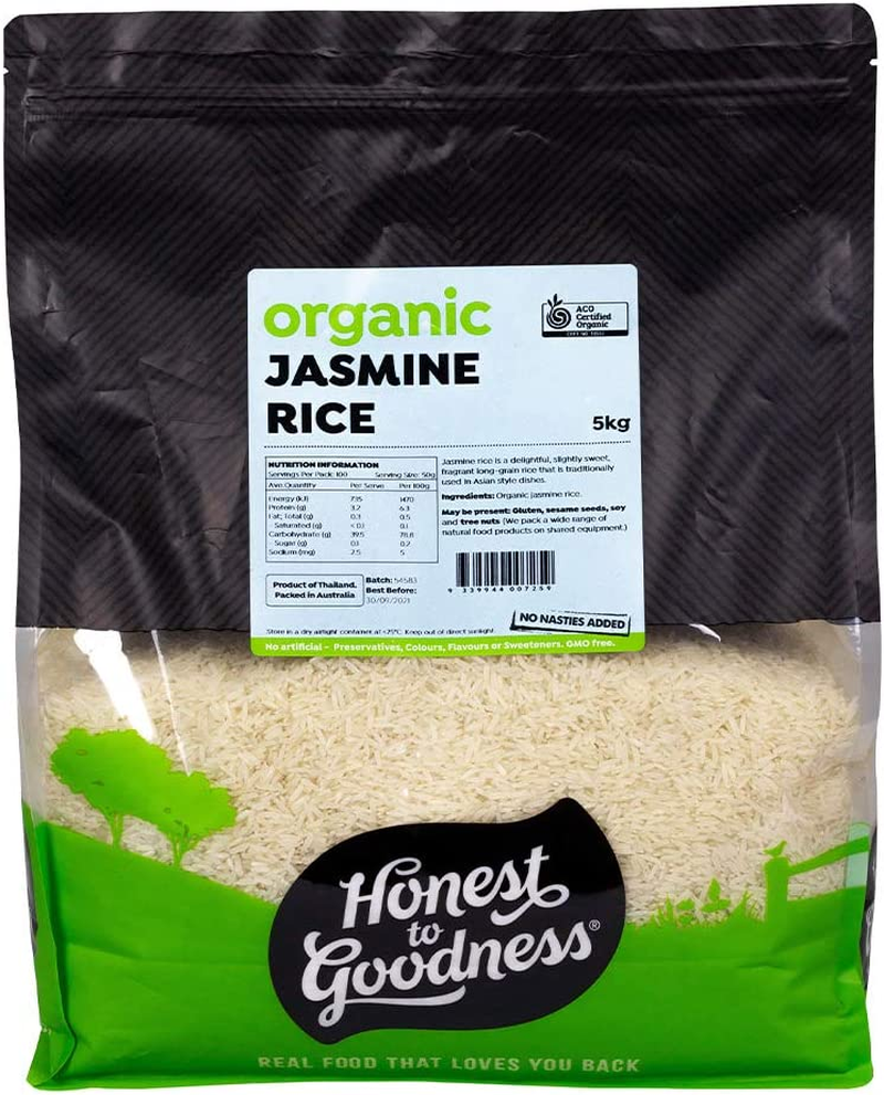 Honest to Goodness Organic Jasmine Rice, 5 Kg