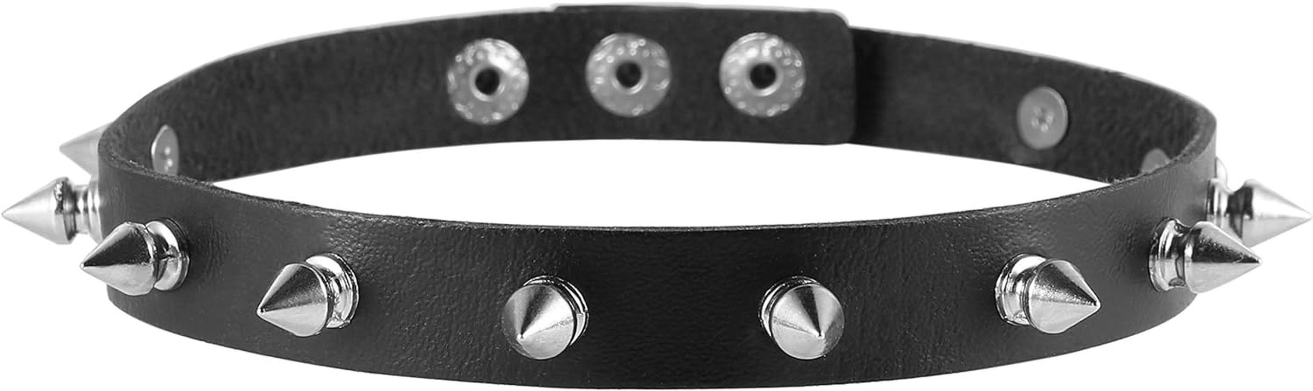 HZMAN Fashion Women Men Cool Punk Goth Metal Spike Studded Leather Collar Choker Necklace