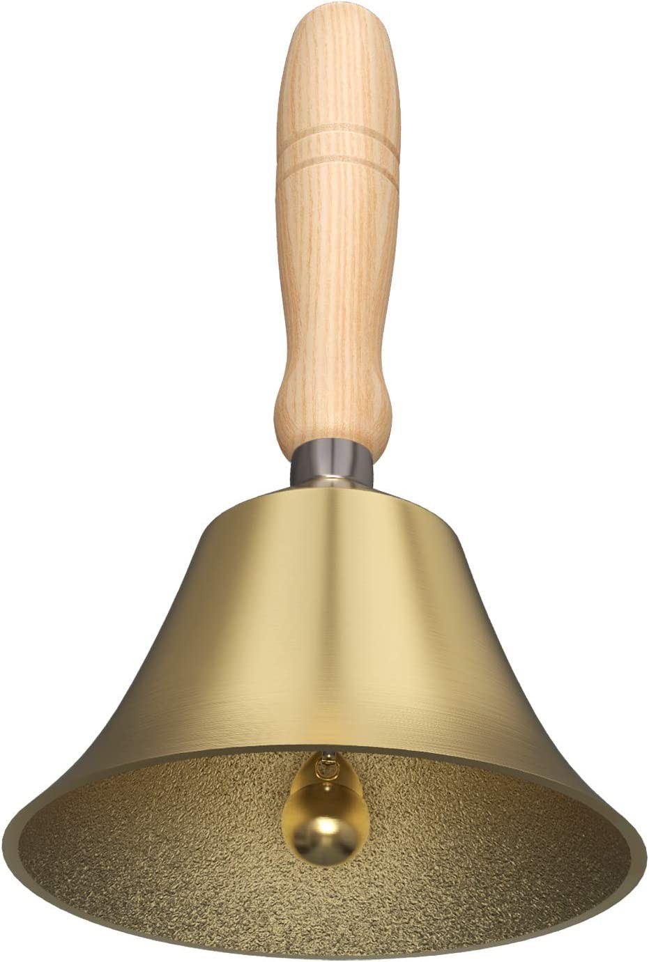 Hand Bell – Hand Call Bell with Brass Solid Wood Handle,Very Loud Handbell，4.33 Inch Large Hand Bell ，Hand Bells for Kids and Adults, Used for Weddings, School Classroom，Service and Game