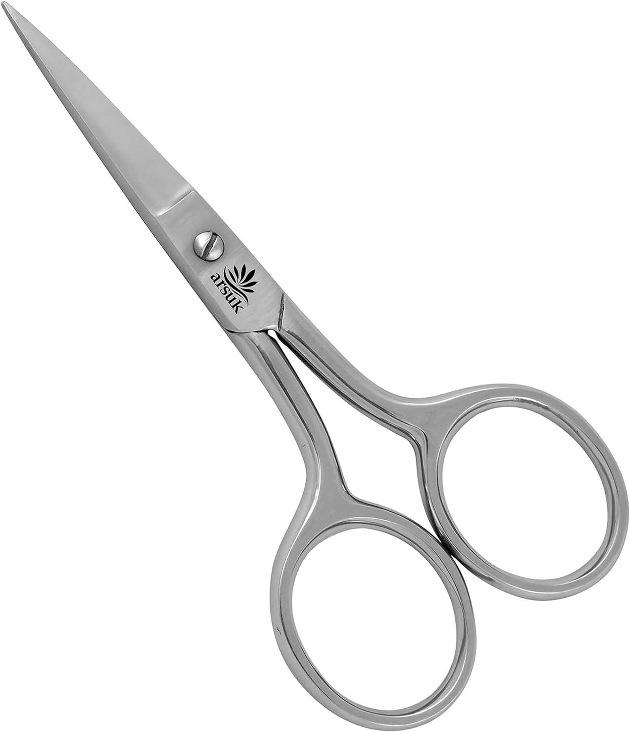 ARSUK Scissors for Moustache, Beard, Nose, Ear, Eyebrow – Men’S Facial Hair Grooming Trimming Cutting – 3.75-Inch Stainless Steel (Moustache & Beard Scissors)