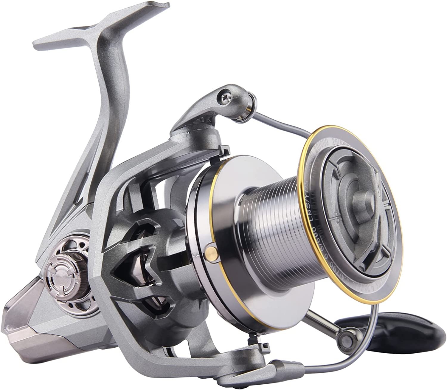 HAUT TON Spinning Reel NGK 8000/9000/10000/12000/14000 Series Advanced Version ,17+1BB Graphite Frame Surf Fishing Reels,4.8:1 Gear Ratio 55Lbs Max Drag Medium/Heavy Long Casting Saltwater Monster Fish.