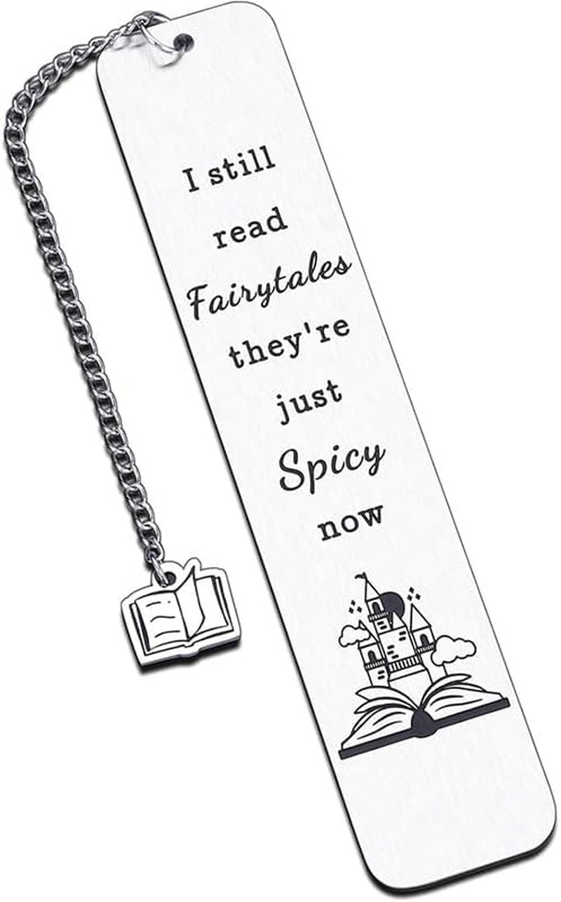 Bookish Christmas Birthday Gifts for Readers Book Lovers I Still Read Fairytales They’Re Just Spicier Now Book Mark for Best Friends Reader Funny Gifts Bookmark for Women Men