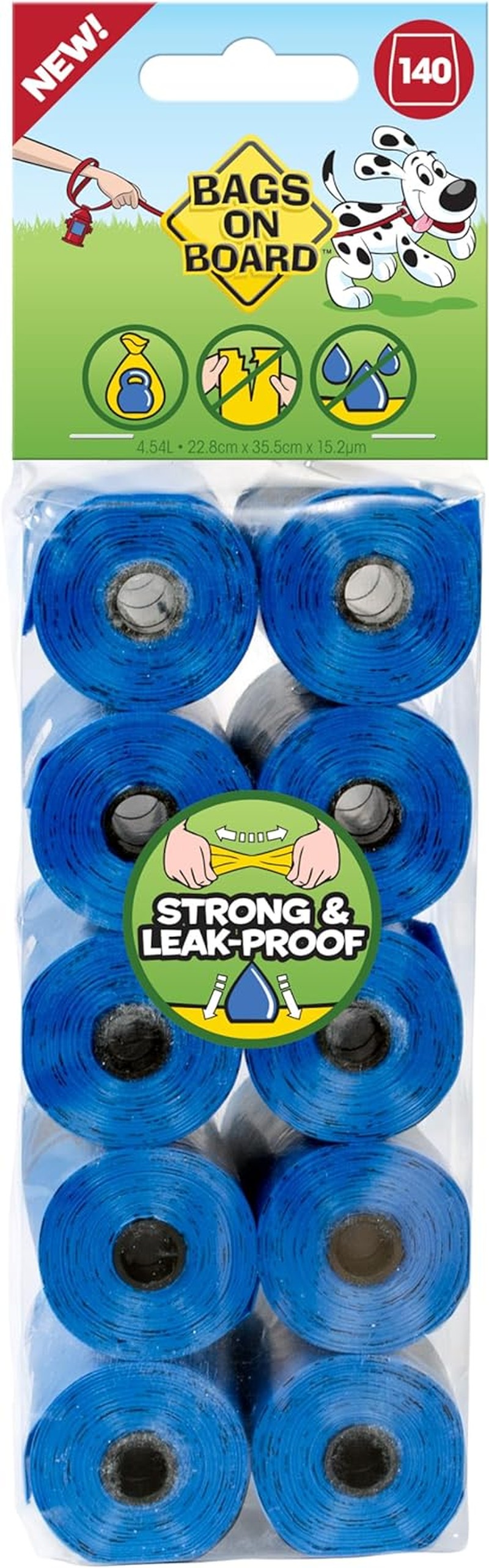 Bags on Board Waste Bags Refill Rolls, 140 Count, Blue, 140Pk