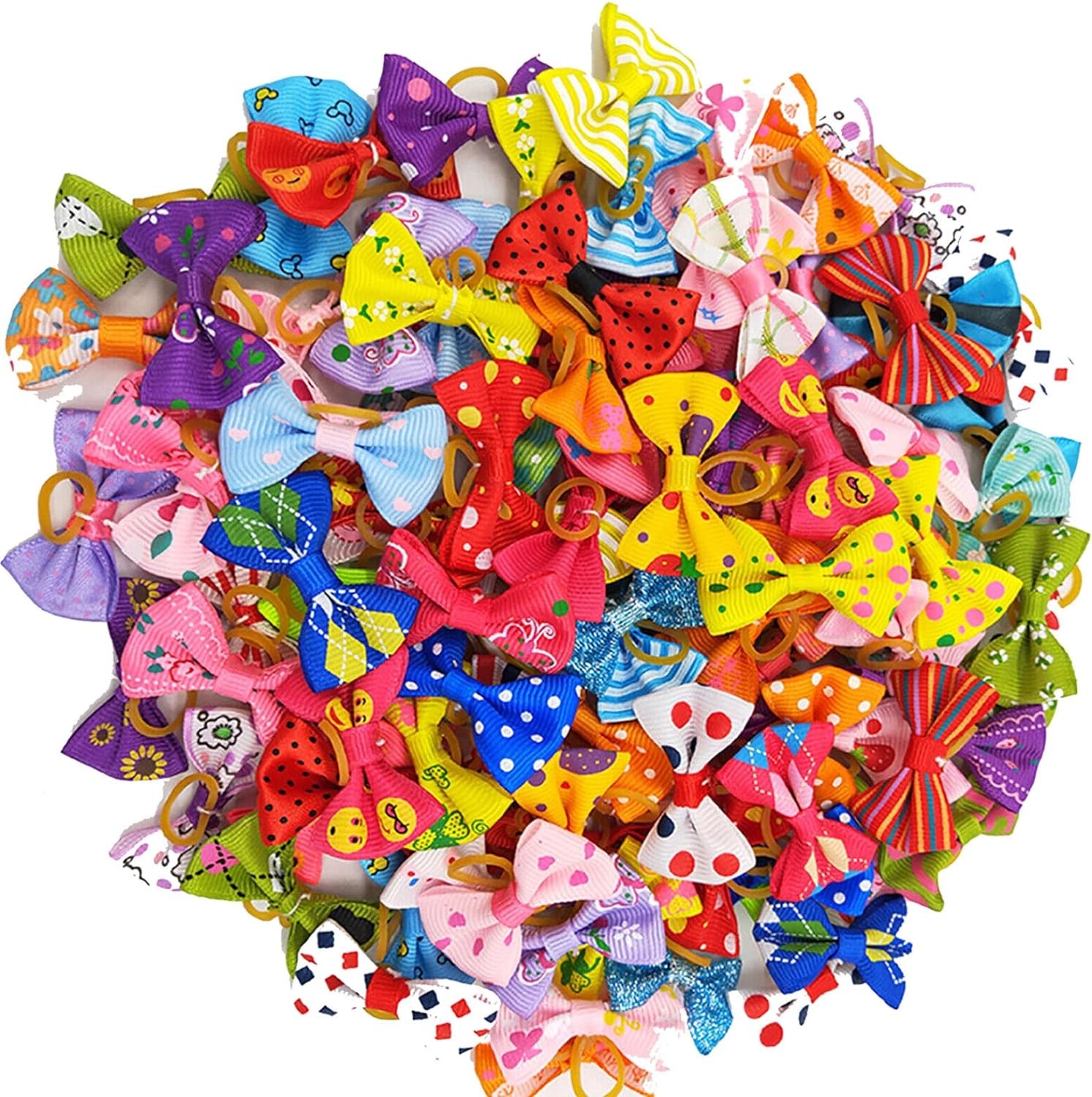 40PCS Dog Hair Bows with Rubber Band Cute Puppy Dog Small Bowknot Hair Bows,Pet Little Dog Hair Accessories Bows,Cute Pet Small Dog Hair Bowknot Grooming Accessories.