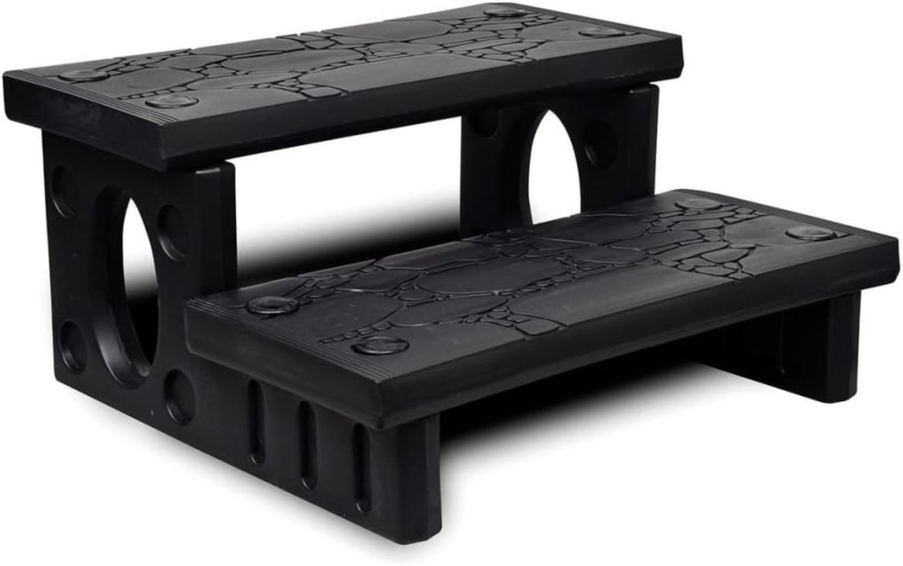 Vidaxl Spa Steps in Black – Versatile Reversible Plastic Treads for Both round and Square Hot Tubs – Lightweight yet Strong