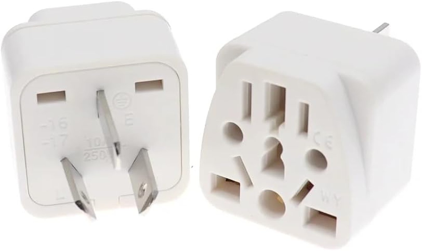 Australian/China/New Zealand Travel Adapter, IEC Type I Plug Us/Eu/Uk/Swiss/Italy/Japan to AU 3 Pin Power Converter 10A/250V (White)