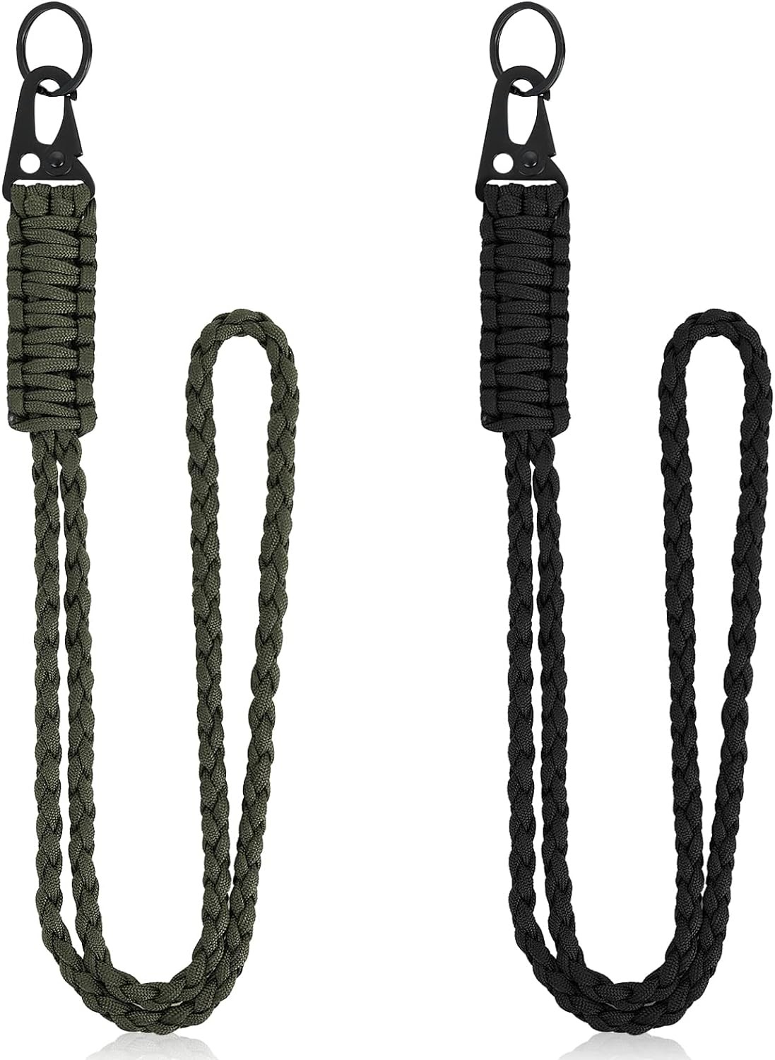 Lusofie 2Pcs Keychain Lanyard Heavy Duty Paracord Lanyard Neck Braided Wrist Lanyard Paracord Neck Lanyard for Keys ID Badges