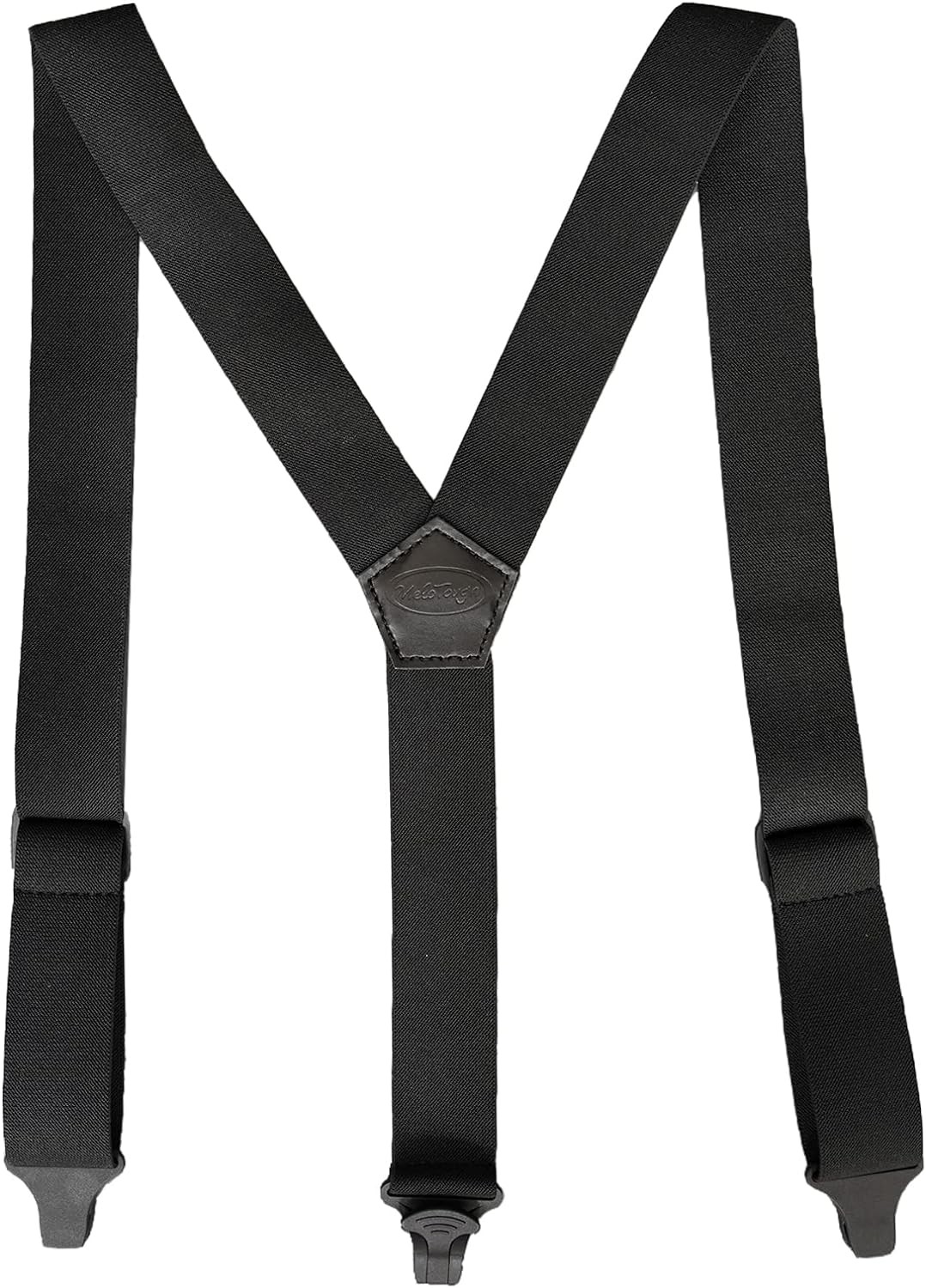 MELOTOUGH Airport Friendly Suspenders,No Buzz Plastic Clip 1.5 Inch Fully Elastic Braces with Leather Patch