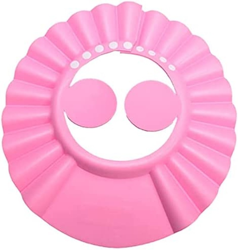 Kangwell Shower Cap Bathing Cap | with Earshield Soft Adjustable Visor Hat Safe Shampoo Shower Bathing Protection Bath Cap for Elderly, Pregnant and the Disable Patient (PINK)