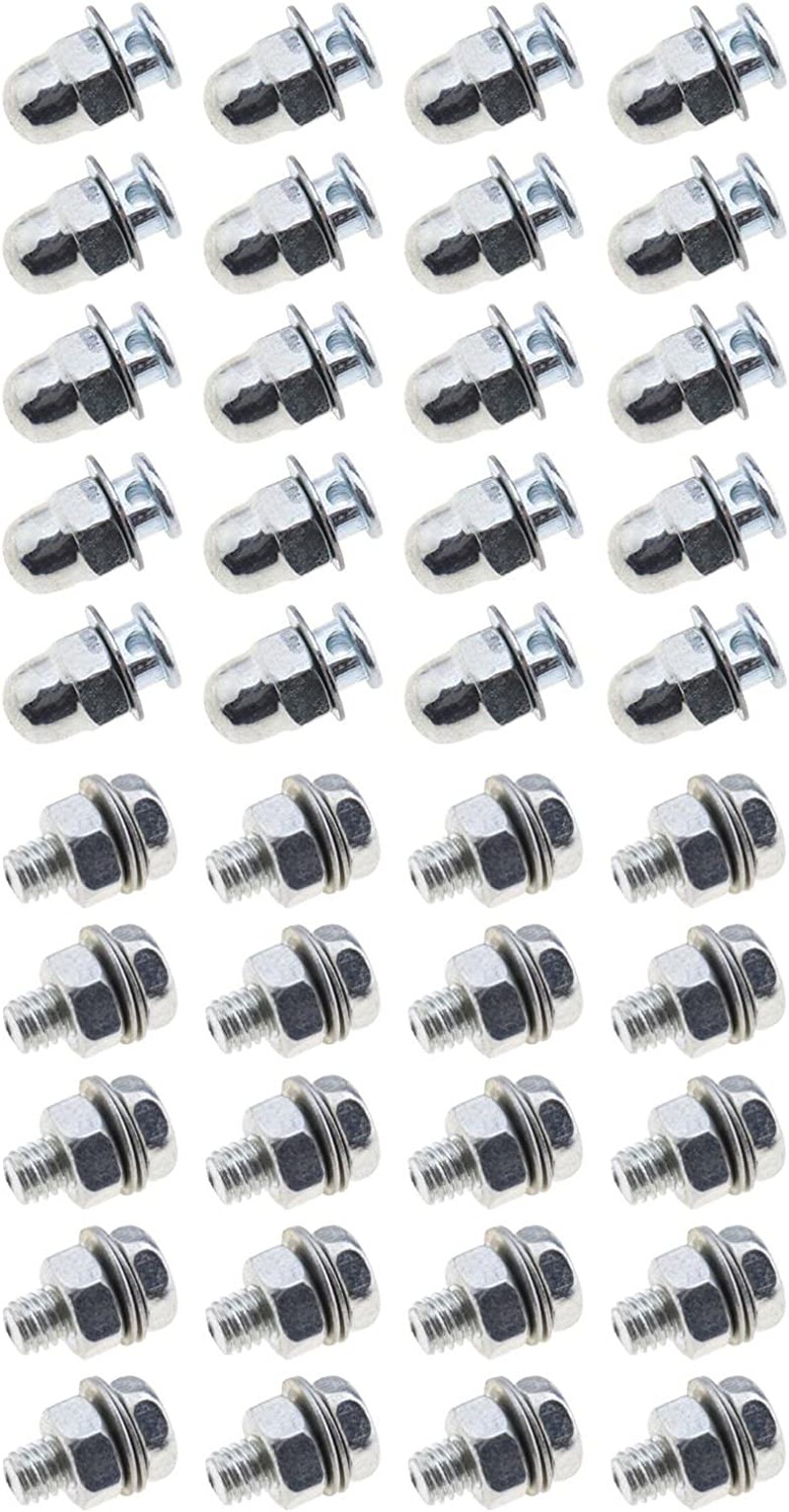 20Pcs Bicycle Cable Anchor Bolts 6Mm with Nuts and Washers for BMX Cross Bike Electric Bike Foldable Hybrid Mountain Racing Trekking Bike Cycling Accessories Round/Hex Head Screw