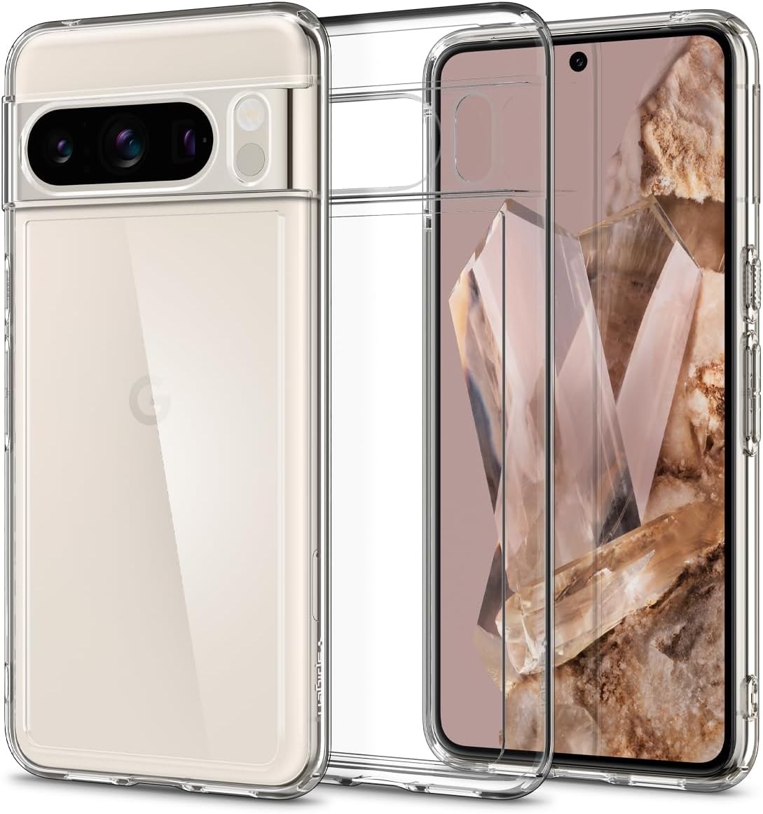 SPIGEN Ultra Hybrid Designed for Google Pixel 8 Pro Case (2023) Air Cushion Bumper Slim Hard Clear Cover – Clear