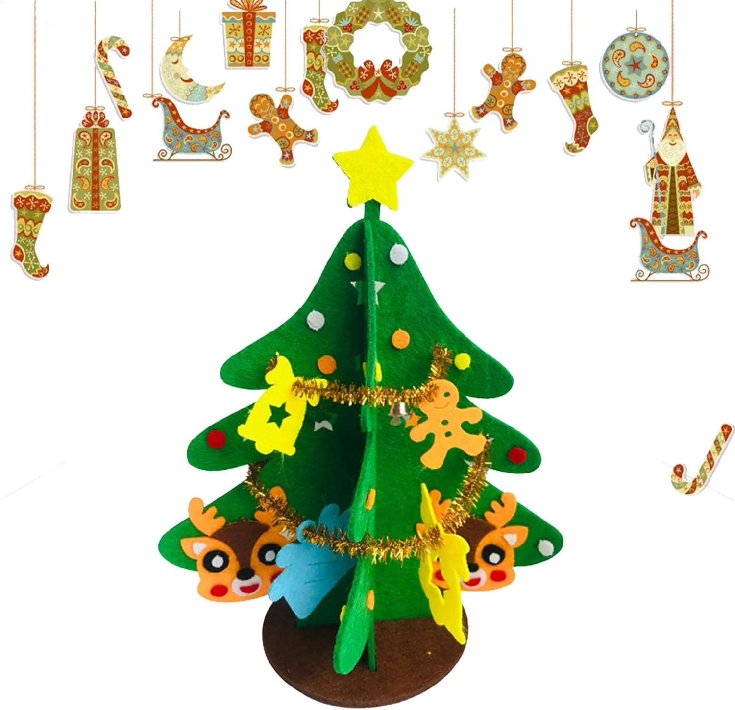 3D Felt Christmas Tree | 3D Felt Christmas Tree Set | Christmas Decorations for Kids Christmas Party Favors