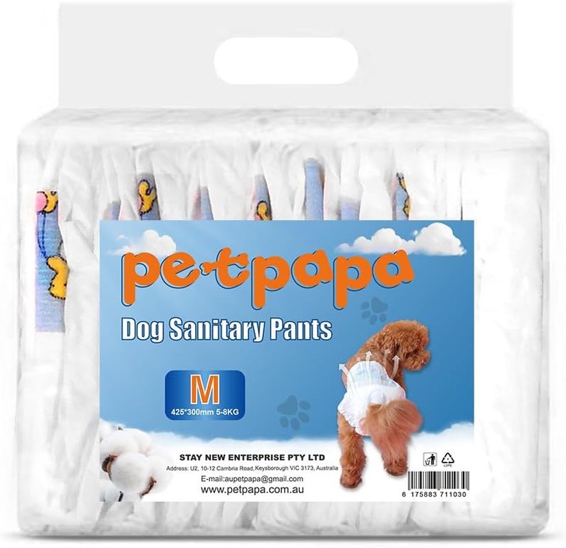 10Pcs Female Pet Dog Puppy Nappy Diapers Disposable Sanitary Pants Underpants (M)