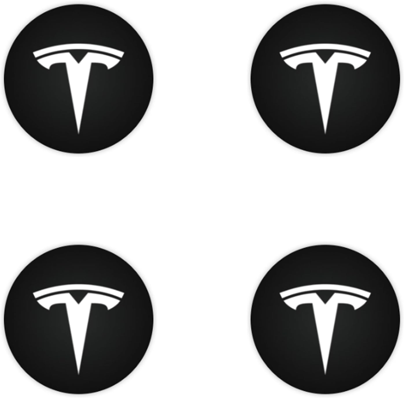 Wheel Hub Caps Center Cover (4PCS) for KAVANIC Tesla Model Y Model 3 Modification Hub Cover (White/Matte Black)