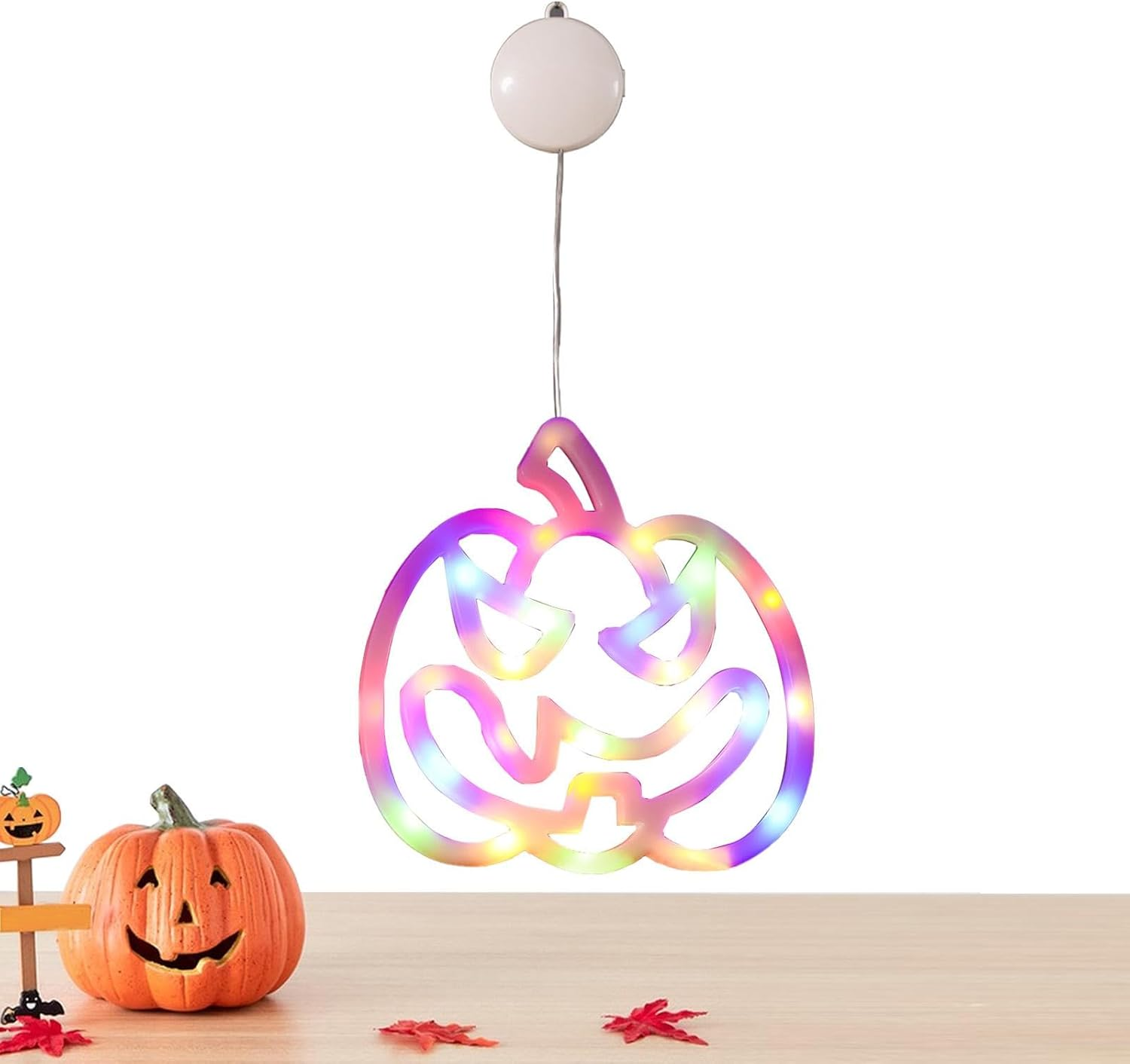 Halloween Lights Window Decorations – Colorful Window Light | Halloween Window Light, Cute Halloween Decoration Light, Pumpkin Cat Halloween Lights