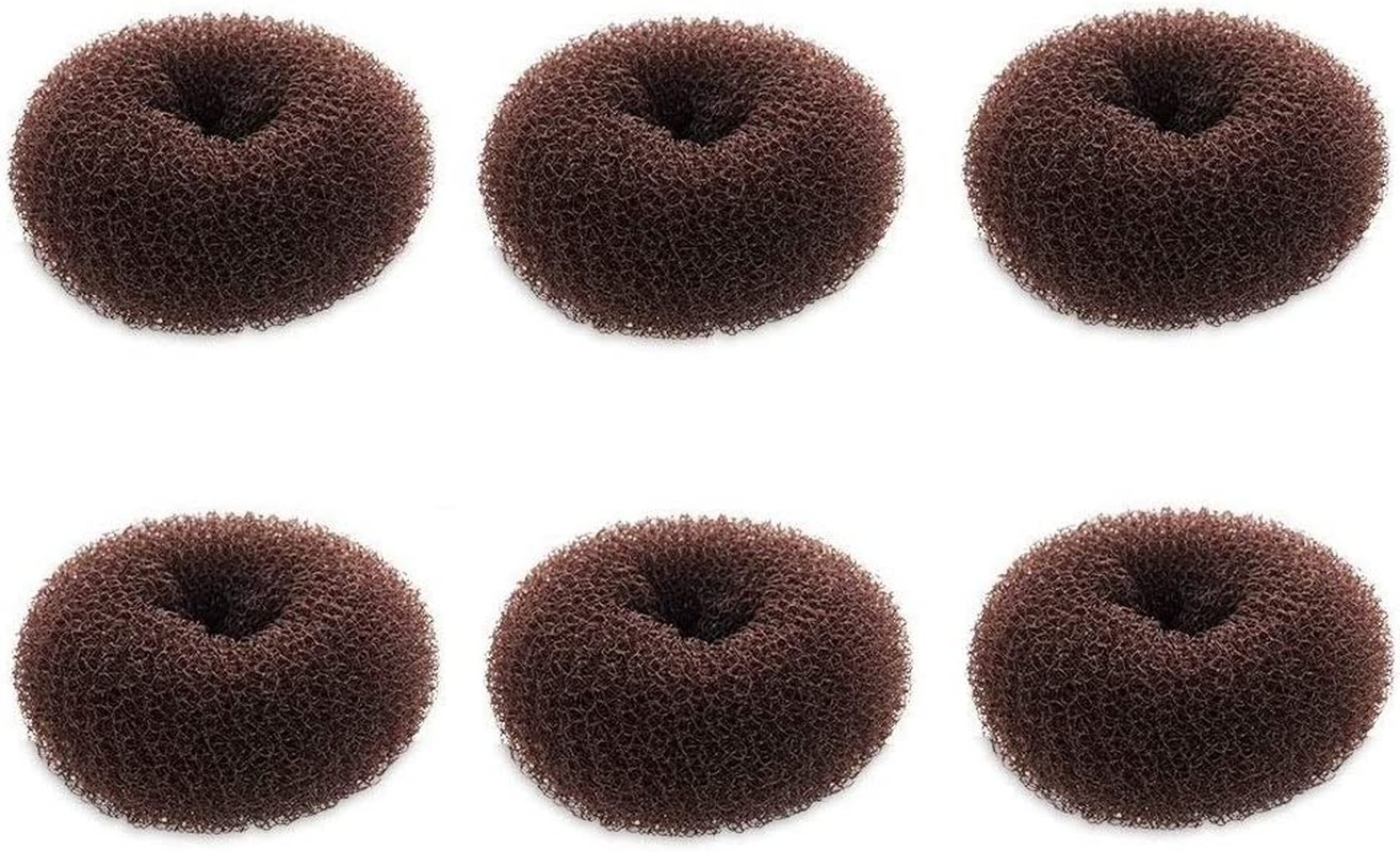 Extra Small Hair Bun Maker for Kids, 6 PCS Chignon Hair Donut Sock Bun Form for Girls, Mini Hair Doughnut Shaper for Short and Thin Hair (Small Size 2.4 Inch, Dark Brown)