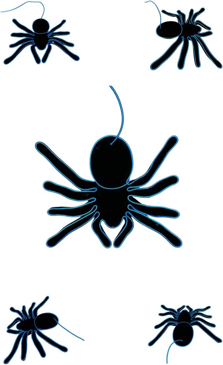 EL Wire Light up Spider Halloween Party Decorations (Blue)