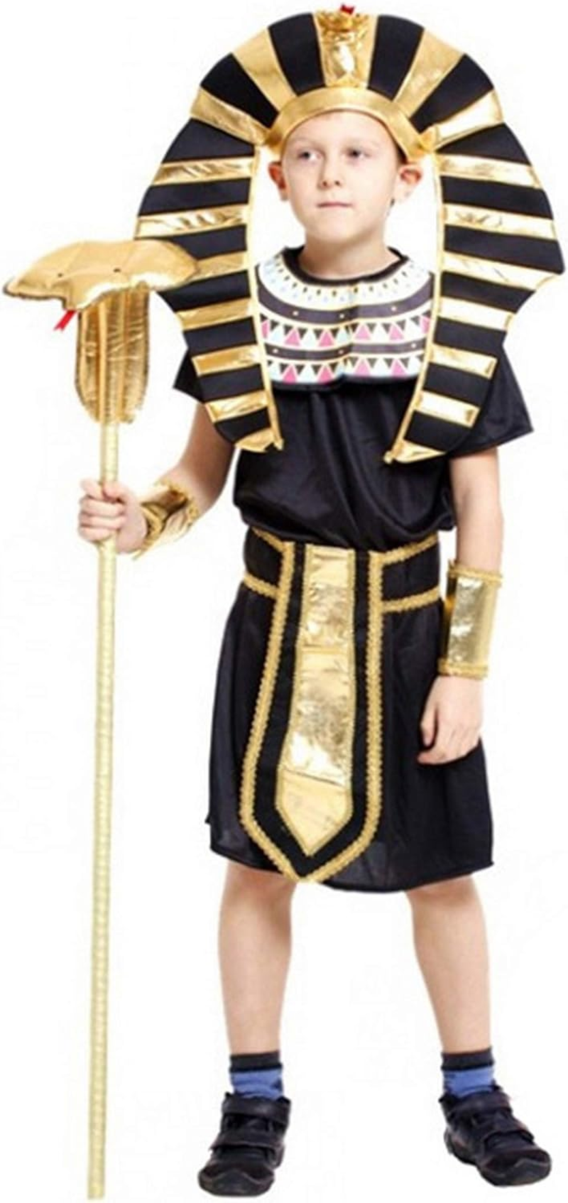 Licus Boys Kids Egyptian Pharaoh Halloween Cosplay Costume Robe Role Play Dress Up