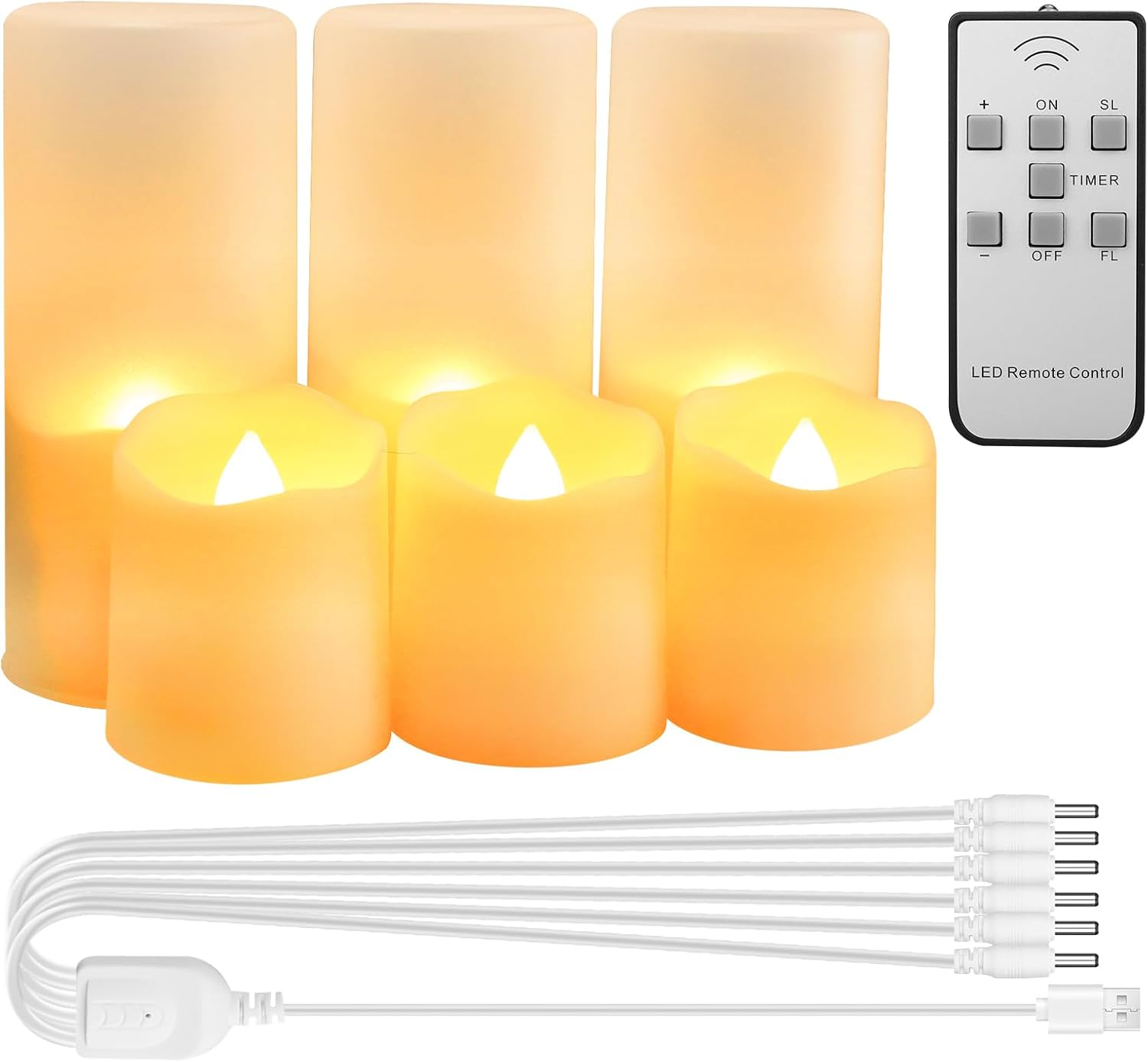 Neween 6 Pack Rechargeable Flameless LED Tea Lights Candles with Remote & Timer, Battery Operated Fake Electric Candles Tealight Flickering for Votive, Anniversary, Wedding Decor, Halloween Christmas