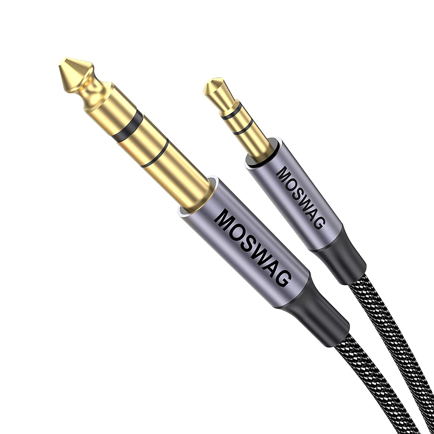 MOSWAG 3.5Mm to 6.35Mm TRS Stereo Audio Cable 6.6Ft/2Meter,6.35 1/4″ Male to 3.5 1/8″ Male Aux Jack for Ipod,Laptop,Home Theater Devices,Amplifiers and More …