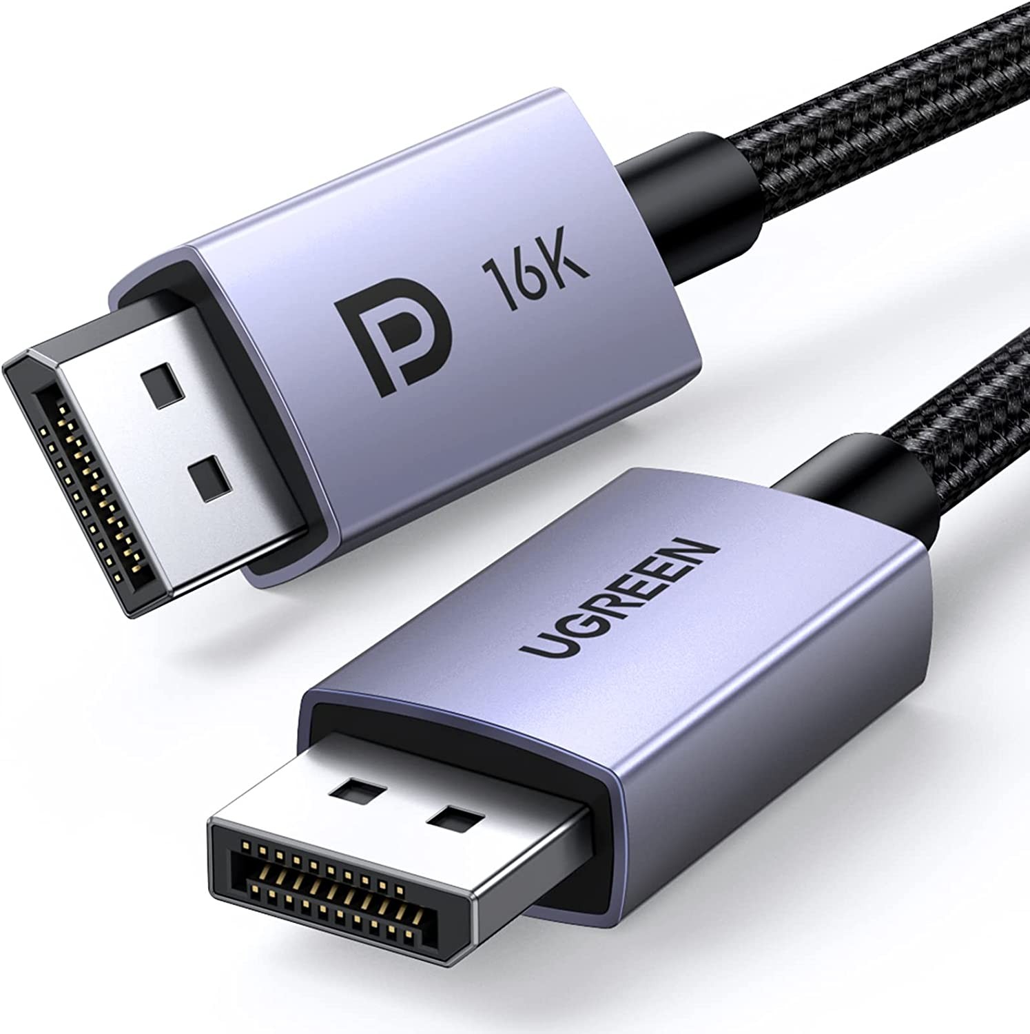 UGREEN 16K Displayport 2.1 VESA Certified Cable 3M, Displayport to Displayport Male to Male Cable Nylon Braided DP to DP 16K@60Hz 8K@240Hz Support HDR HDCP 2.2 DSC 1.2A Monitor Cable for Laptop PC TV