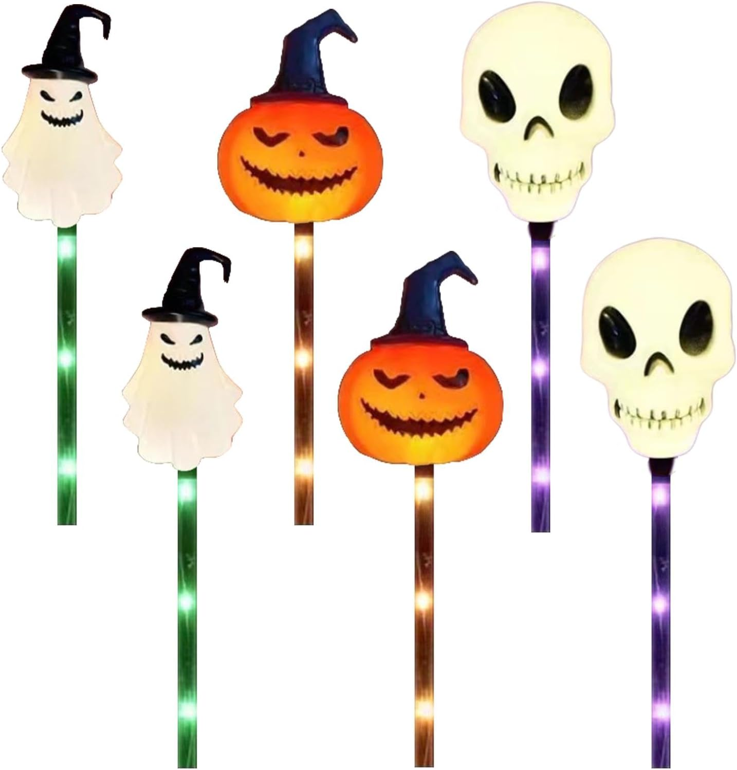 Halloween Solar Garden Stake – Pumpkin Stake Lights, Pumpkin Yard Led Stake Lights | Halloween Pathway Lights with Pumpkin and Eyeball Designs, Outdoor Decorations Led Pathway Lights for Yard Lawn