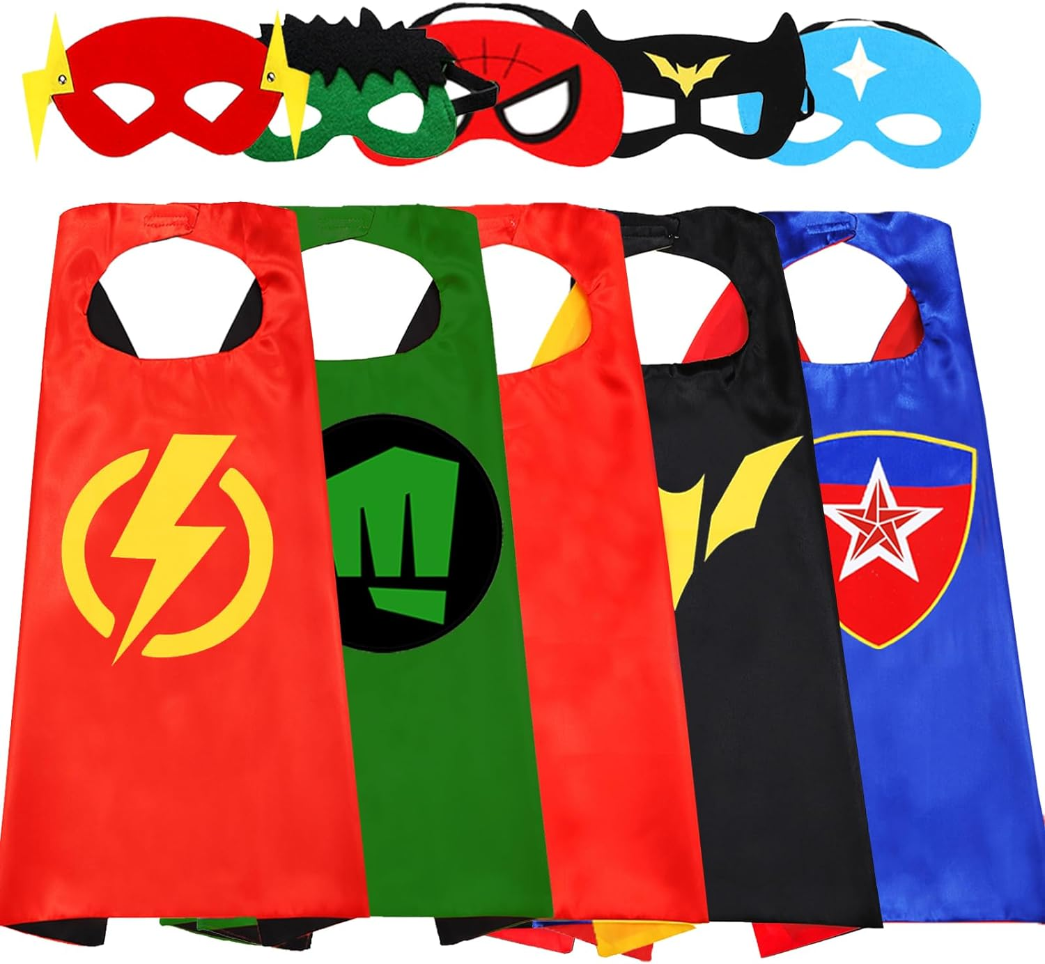 Superhero Capes and Mask for Kids Superhero Costumes for Boys Superhero Toys for Kids Dress up 4-10 Year Old Boy Gifts