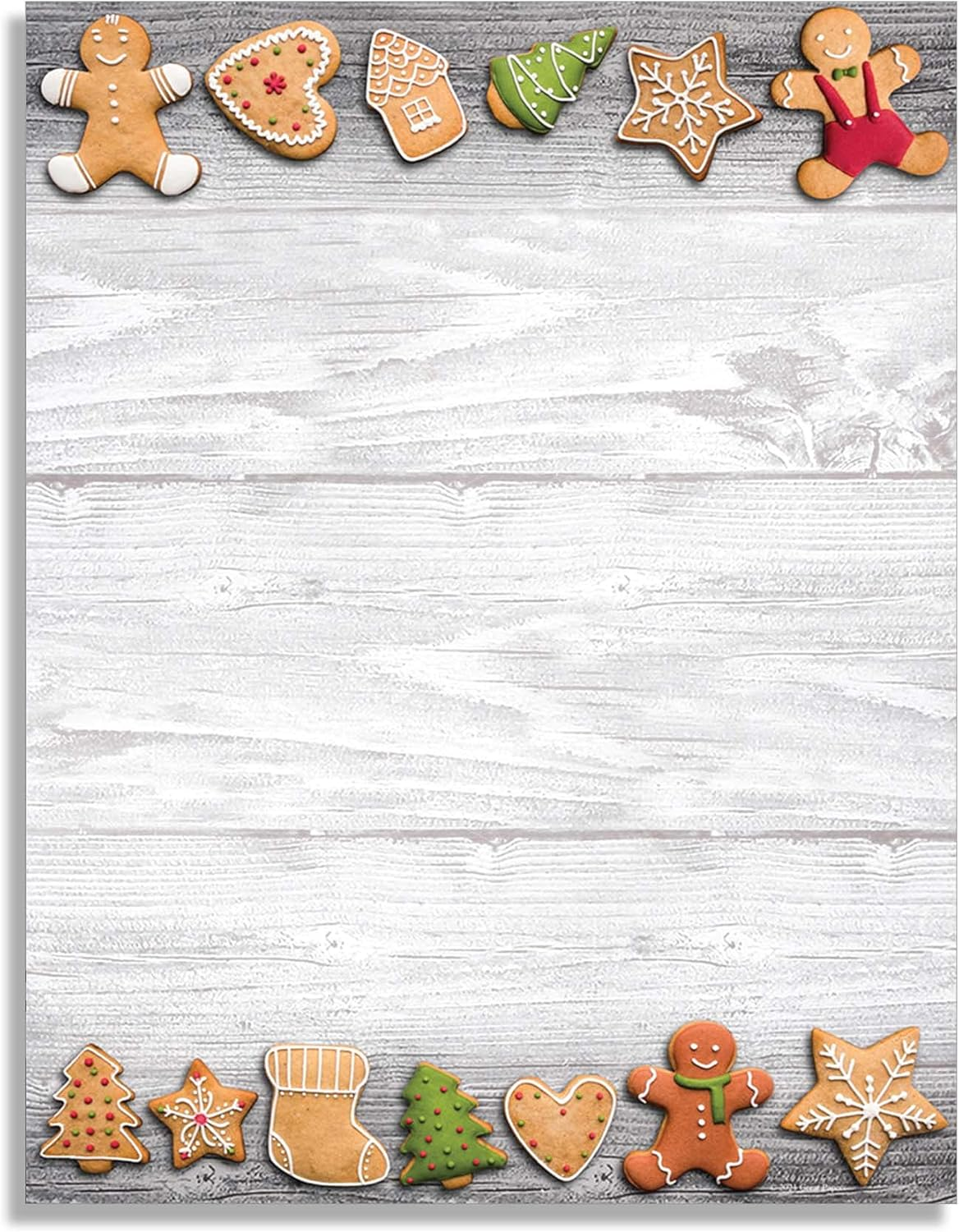 Holiday Cookies Christmas Stationery Paper – 50 Sheets Letterhead for Winter & Holiday Events