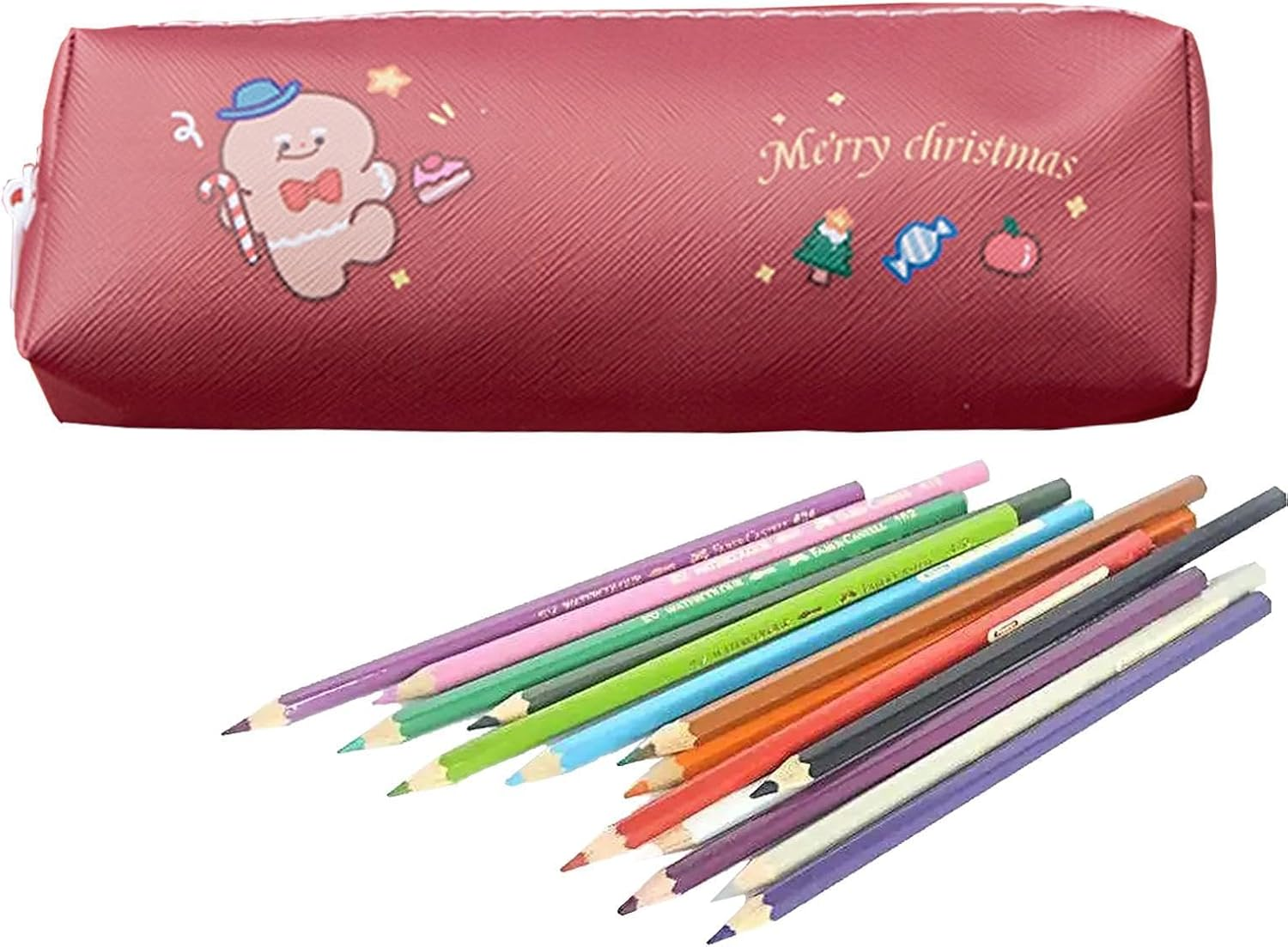 Christmas Pen Bag | Cartoon Pencil Bag with Zipper | Pen Bag, Multipurpose Christmas Decorations for School, Travel, Pens