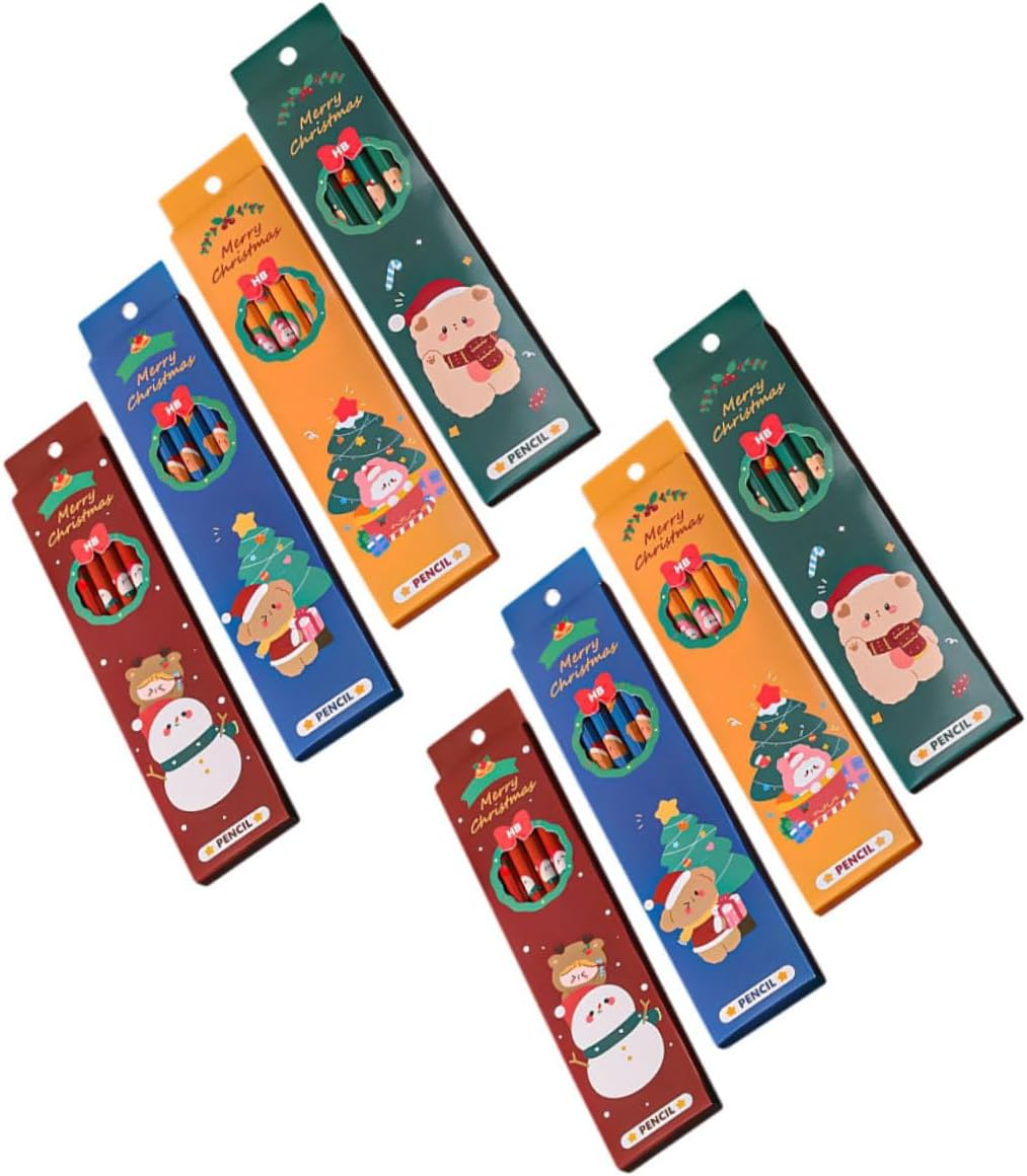 UTHCLO 48Pcs Christmas Pencil Pencil Stationery Pencils for Holiday Pencils Santa Pencils Art Drawing Pencil Children Pencil Students Pencil Xmas Santa Pencil Wood