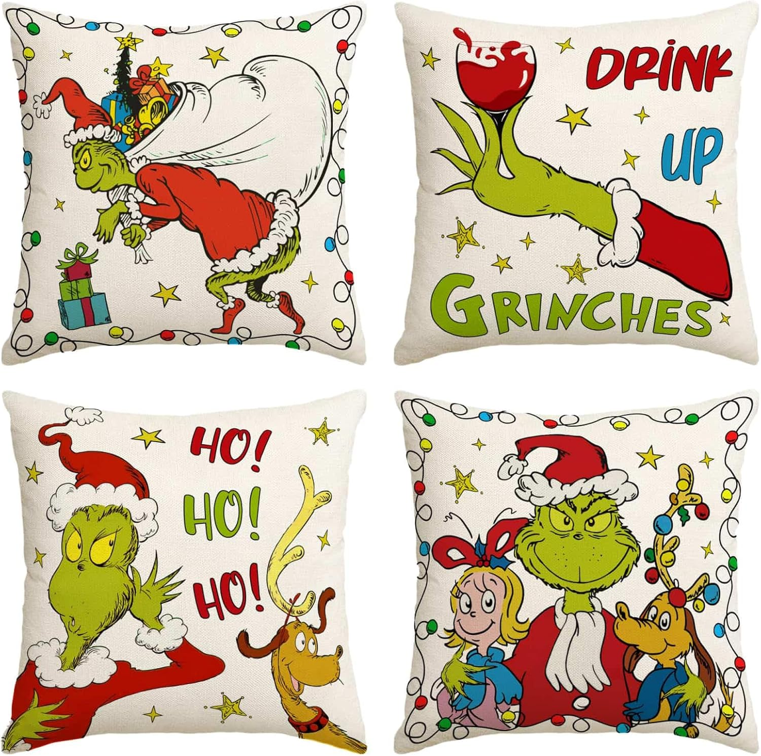 Grinchmas Pillow Cover Grinchmas Christmas Decorations Grinchmas Pillow Case New Year Winter Xmas Decor Christmas Decorations for Home Party