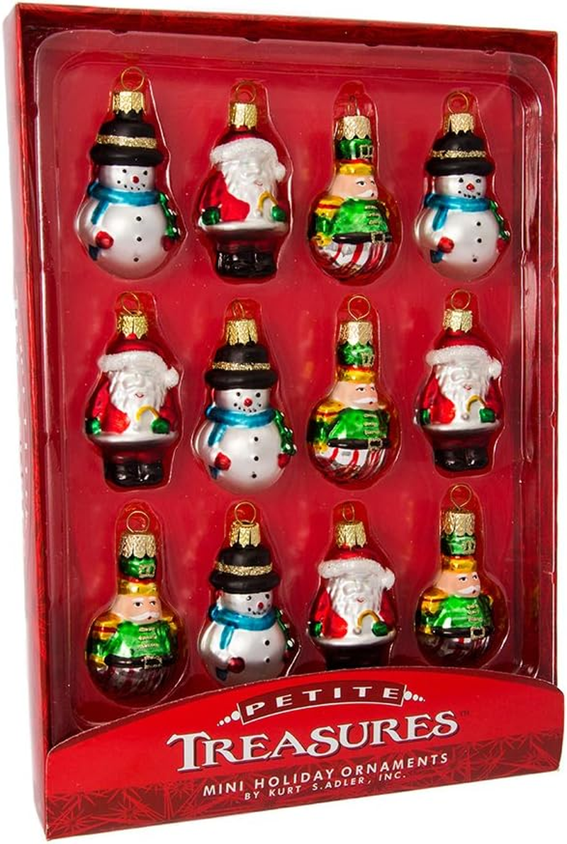 Kurt Adler 12 Piece Petite Treasures Glass Ornament Set