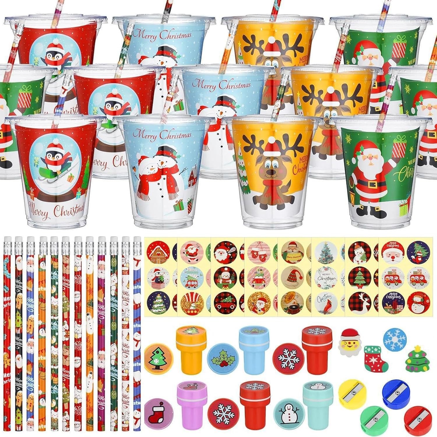 Christmas Stationery Set, Christmas School Stationery Toys Set, School Stationery Learning Tools, Christmas School Stationery Toys Set, Christmas School Supplies, Christmas Cartoon Stationery