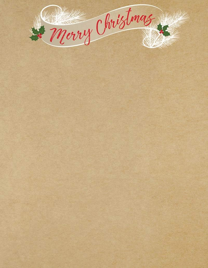 Golden Christmas Holiday Stationery Paper – 80 Sheets