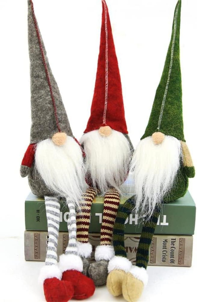 NEILDEN 3Pcs New Christmas Decoration Long Legs Rudolph Doll Christmas Children Gift Hotel Mall Window Decoration