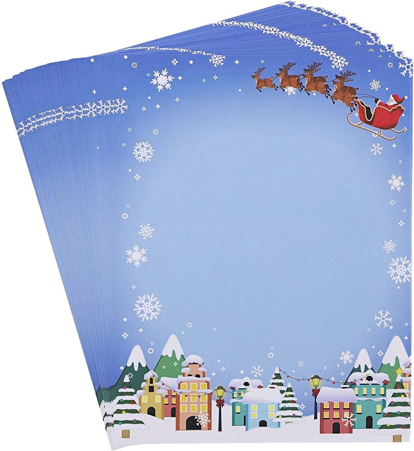 Pipilo Press Christmas Santa Letterhead Stationery Paper (8.5 X 11 In, 96 Sheets)