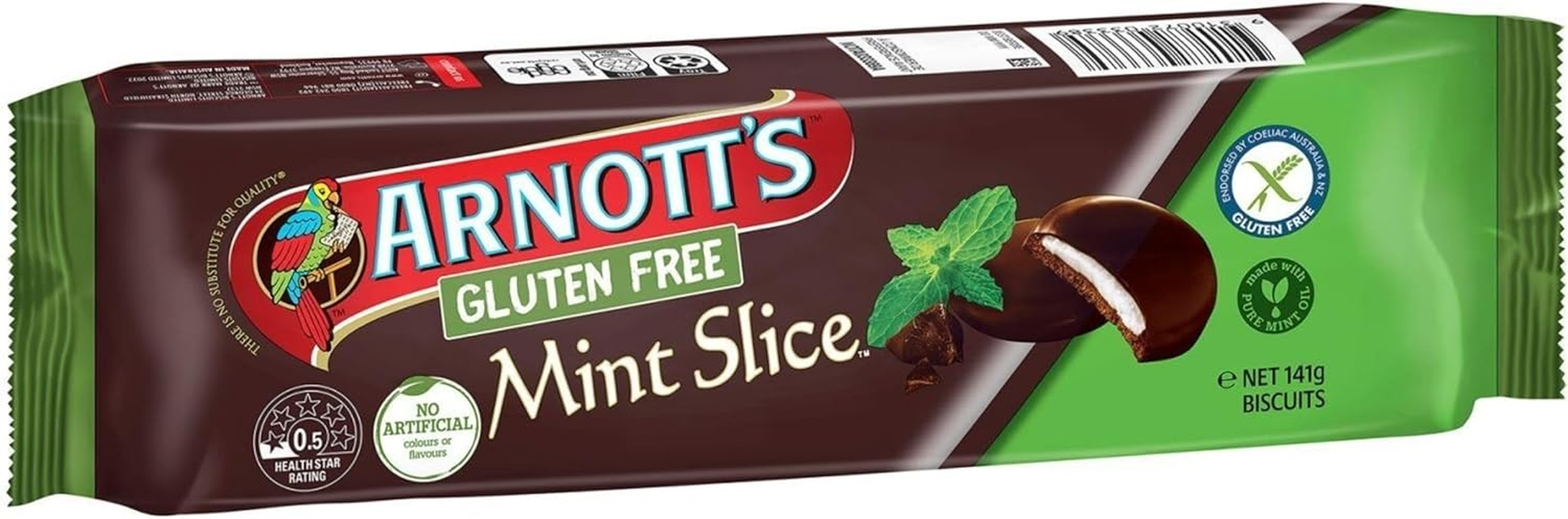 Arnott’S Gluten Free Mint Slice Chocolate Biscuits 141 G